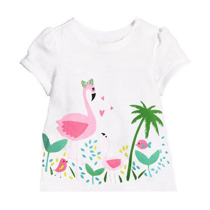 Baby Girls Simple Short-sleeved T-shirt - I Love Goods